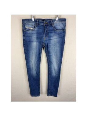 Diesel Sleenker-X Skinny Jeans Blue Wash 009PK W36 L32 Stretch Denim